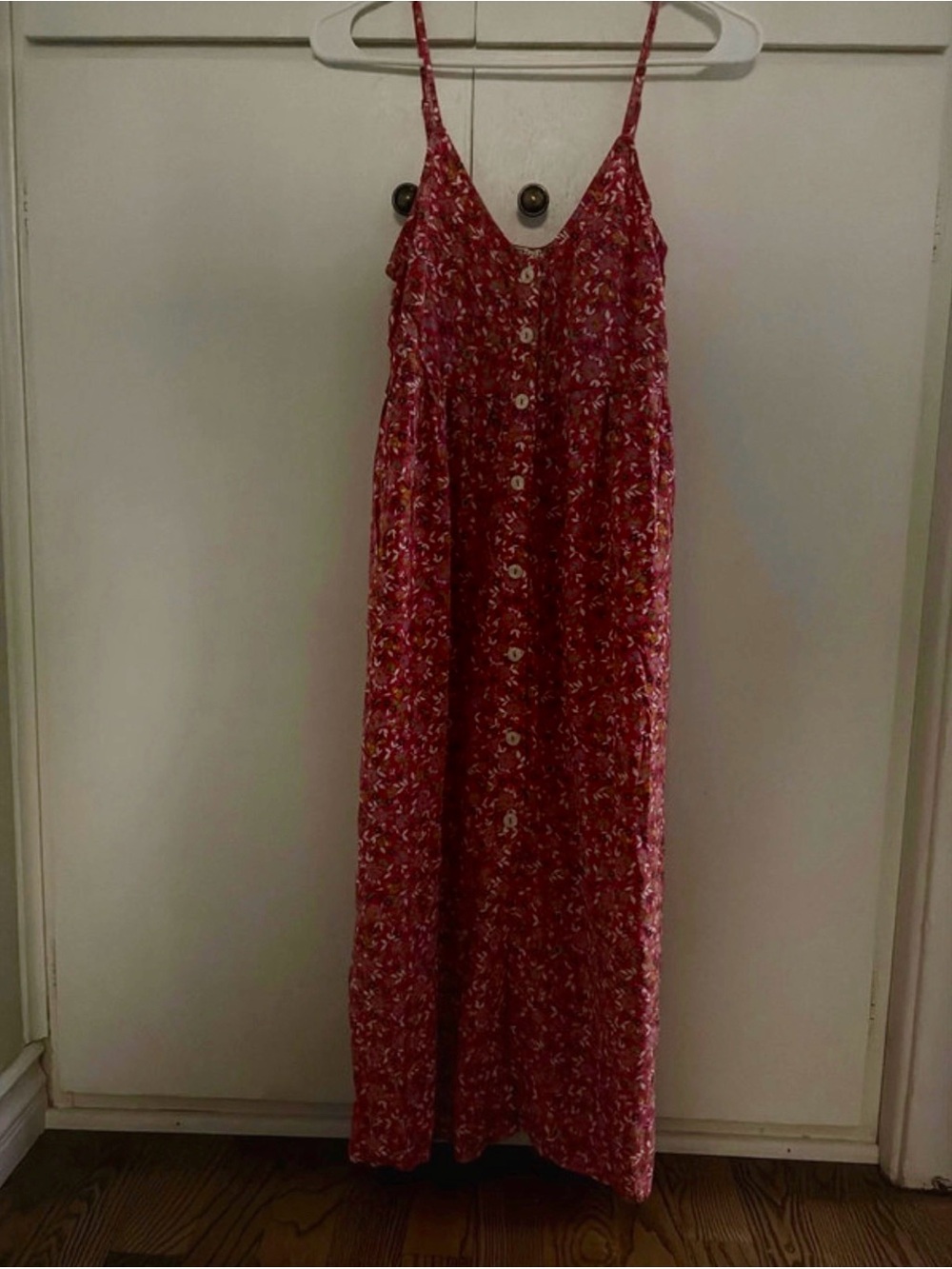 Billabong Floral Red Button-Front Maxi Sundress